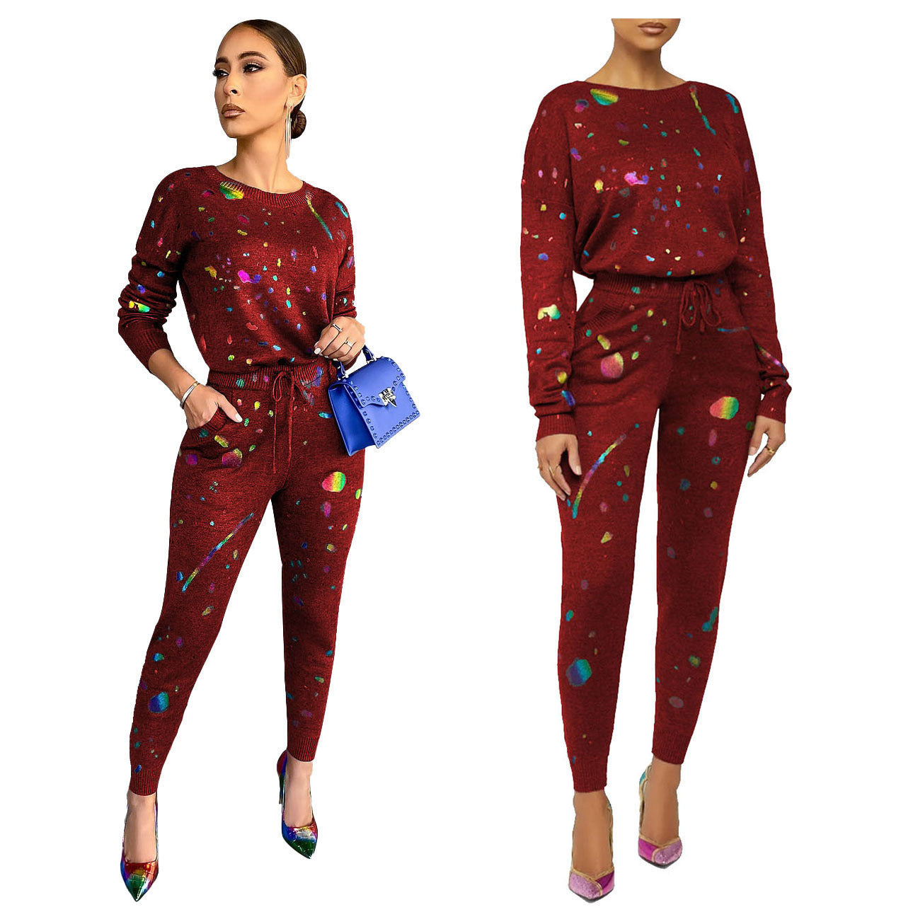 Casual Fashion Digital Printing Two Piece Set - Enfance-Heureuse