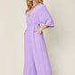 Double Take Full Size Surplice Wide Leg Jumpsuit with Pockets - Enfance-Heureuse