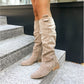 Autumn And Winter Low Heel Side Zipper Suede Women's High Boots - Enfance-Heureuse