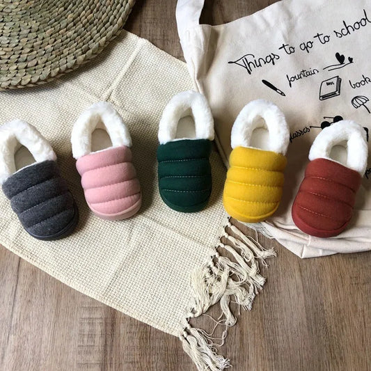 Candy Color Children Cotton Slippers Indoor And Outdoor Home Shoes Boys Girls - Enfance-Heureuse