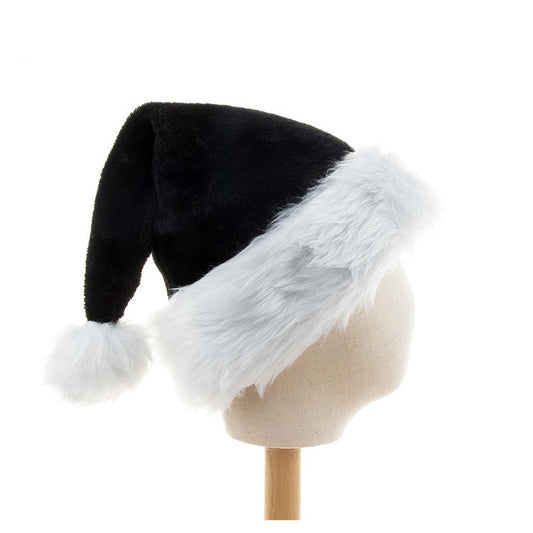 Black Christmas Hat Halloween Plush Hat Thickened Plus-sized Christmas Hat
