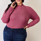 Basic Bae Full Size Ribbed Mock Neck Long Sleeve T-Shirt - Enfance-Heureuse