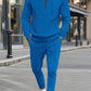 Men's Full Size Waffle-Knit Half Zipper Hoodie and Pants Set Plus Size - Enfance-Heureuse