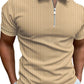Men's Full Size Collared Neck Short Sleeve Polo Plus Size - Enfance-Heureuse