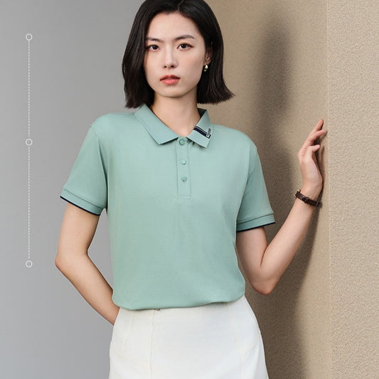 Breathable Refreshing Fashion Letter Short Sleeve Lapel Polo Shirt - Enfance-Heureuse