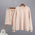 Women's Fashion Casual Solid Color Round Neck Long Sleeve Sweater Shorts Set - Enfance-Heureuse